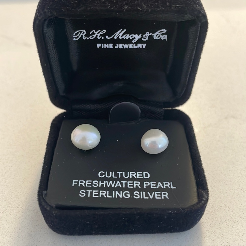 Freshwater Pearl Sterling Silver Stud Earrings